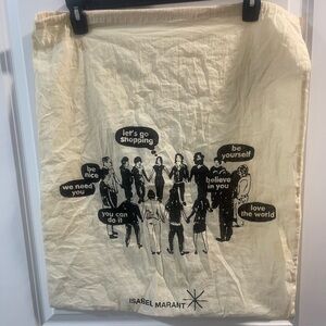 Isabel Marant Cream Canvas  Black  Dust Bag Graphic